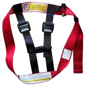 Kids Fly Safe Cares Airplane Safety Travel Harness in Red and Black